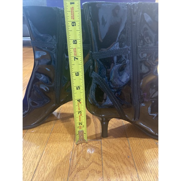 Enzo Angiolini Aedizzt Black Patent Boots Heel Pointed Toe Bootie She 9.5 Shiny - Picture 6 of 12